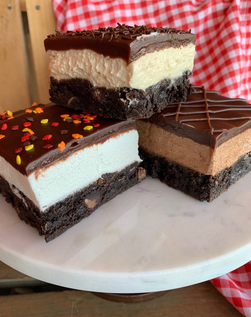 Buttercream Topped Brownies